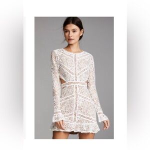 For Love And Lemons White Lace Long Sleeve Dress